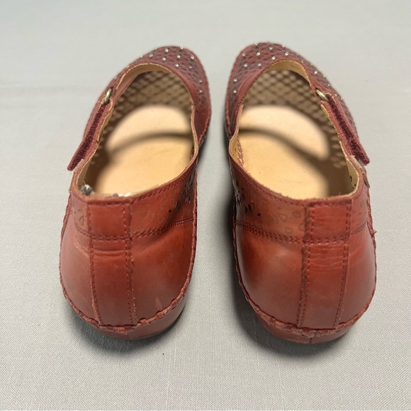 Pikolinos Leather Mary Jane Flats Size 39 8.5–9 Red Cutout Floral Comfort Shoes - Picture 11 of 15